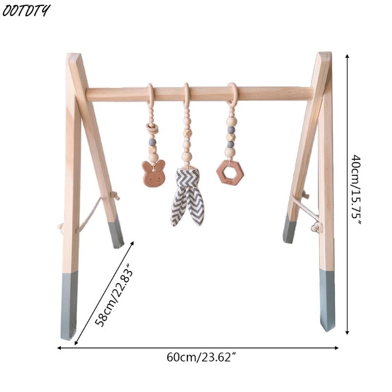 1 Set Nordic Cartoon Baby Wooden Rabbit Ear Toys Pendant Baby Gym Fitness Rack Kit Toddler Infant Room Ornament Decorations